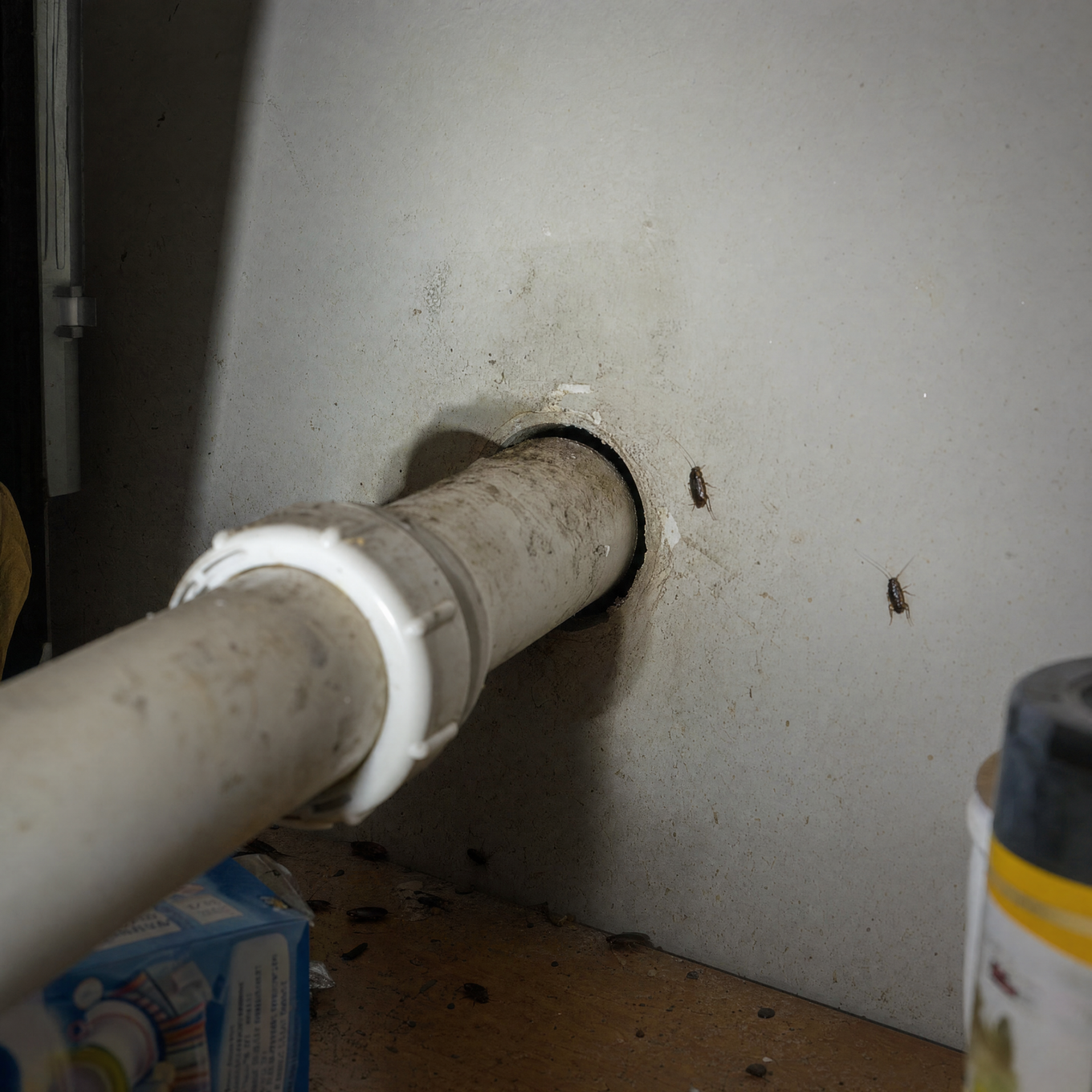 Shared apartment wall pipe penetration
